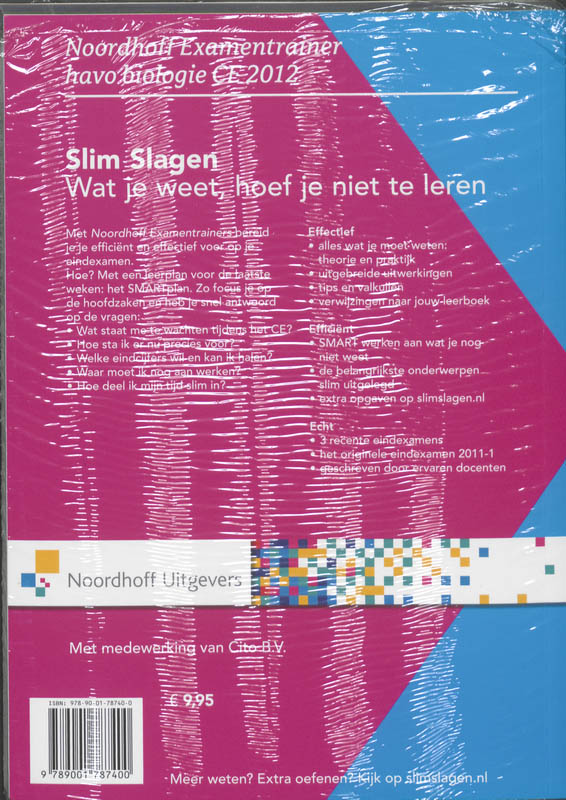 Achterkant van Havo biologie CE 2012