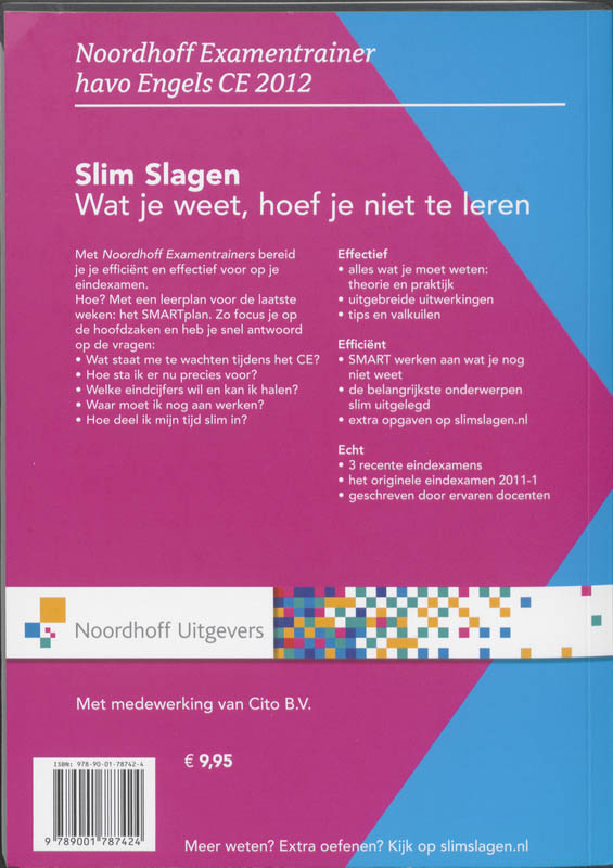 Achterkant van Havo Engels 2012