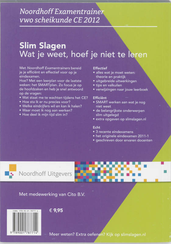 Achterkant van VWO Scheikunde CE2012