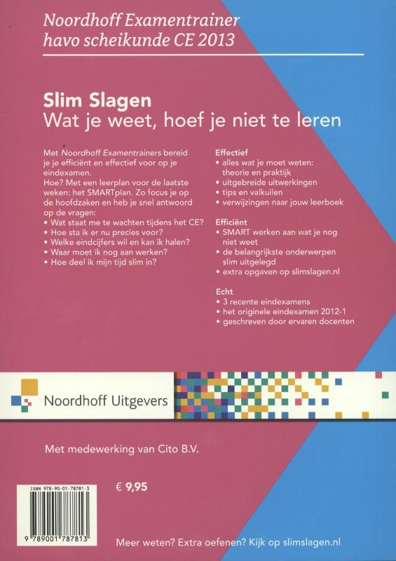 Achterkant van Havo scheikunde CE 2013