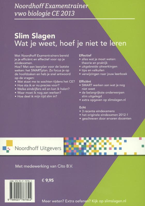 Achterkant van Vwo biologie CE 2013