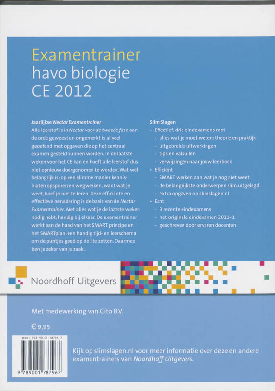 Achterkant van Havo biologie CE 2012
