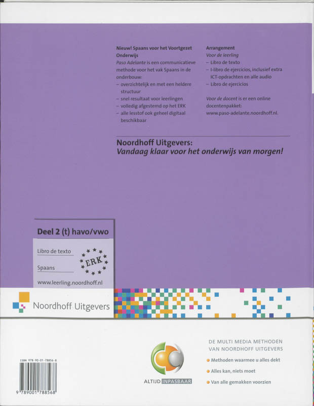 Achterkant van Libro de texto