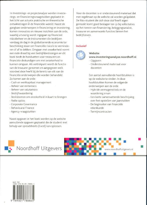 Achterkant van Investerings- en project analyse