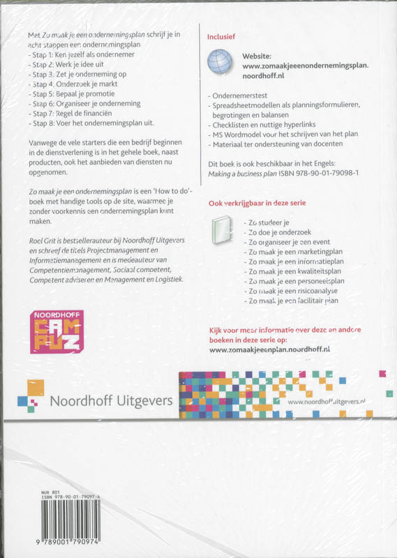 Achterkant van Zo maak je een ondernemingsplan