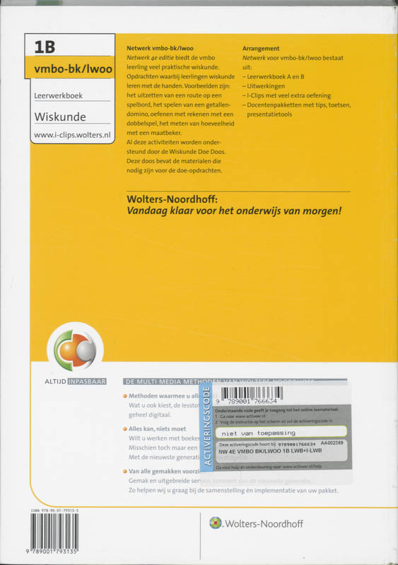 Achterkant van Leerwerkboek 1b