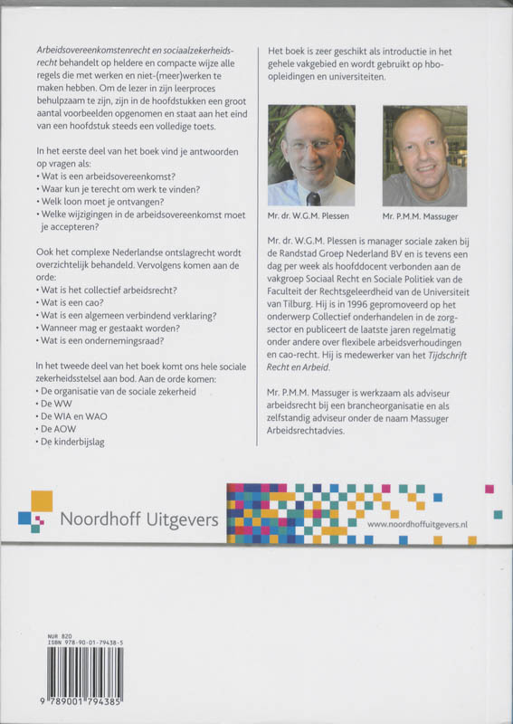 Achterkant van Arbeidsovereenkomstenrecht en sociaalzekerheidsrecht