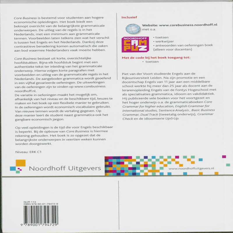 Achterkant van Core business