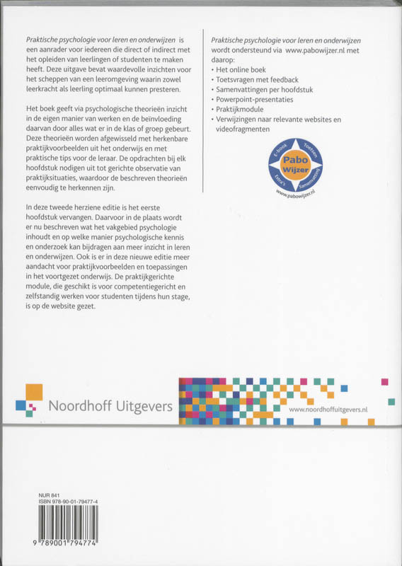 Achterkant van Praktische psychologie voor leren en onderwijzen