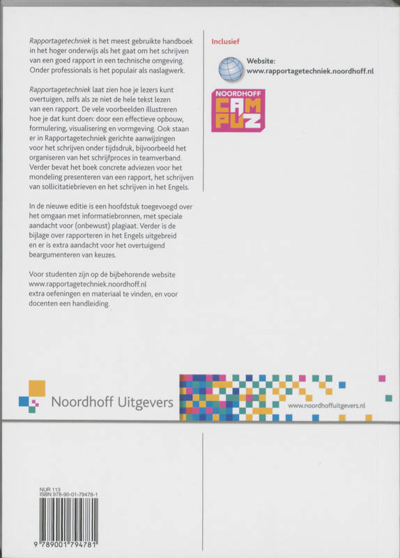 Achterkant van Rapportagetechniek