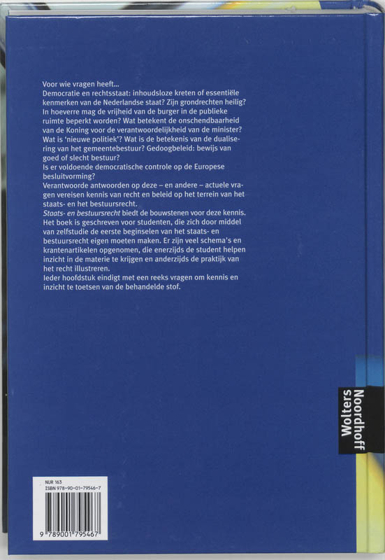 Achterkant van Staats- en bestuursrecht