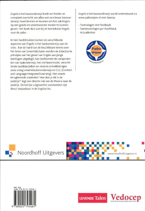 Achterkant van Engels in het basisonderwijs