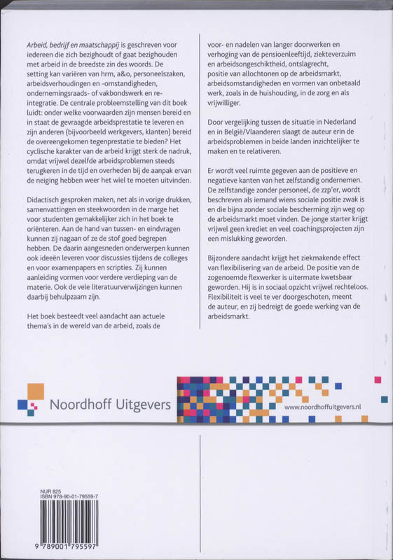 Achterkant van Arbeid, bedrijf en maatschappij