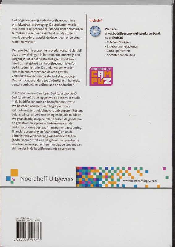 Achterkant van Introductie Basisbegrippen bedrijfseconomie & bedrijfsadministratie