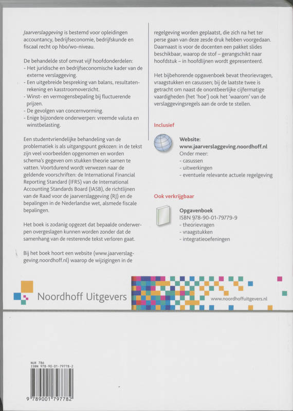Achterkant van Jaarverslaggeving