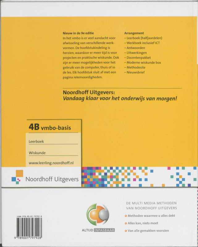 Achterkant van leerboek