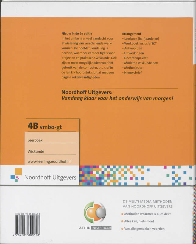 Achterkant van Vmbo-gt deel 4b
