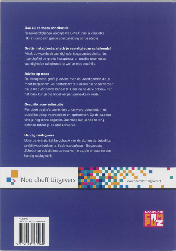 Achterkant van Basisvaardigheden Toegepaste Scheikunde