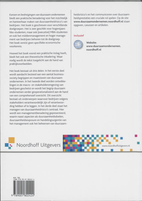 Achterkant van Kansen en bedreigingen van duurzaam ondernemen