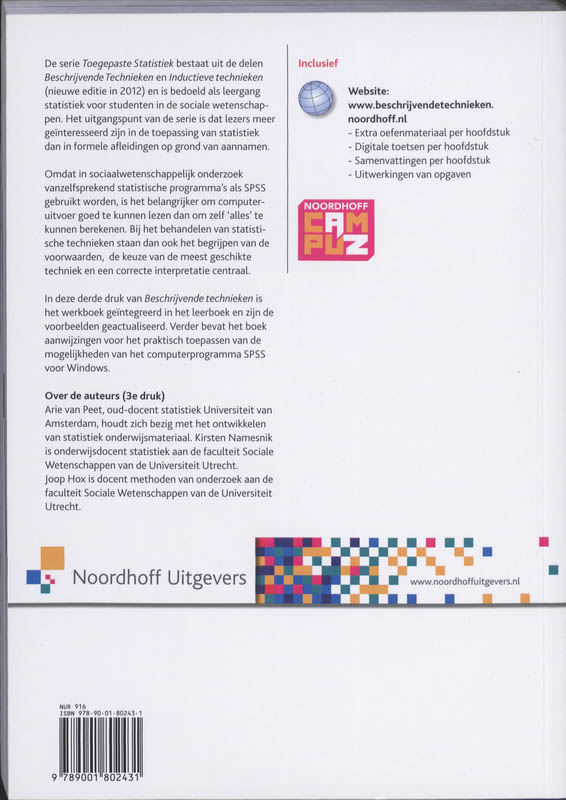 Achterkant van Toegepaste statistiek