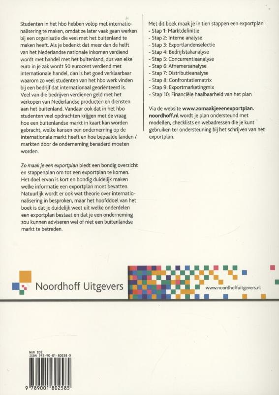 Achterkant van Zo maak je een exportplan