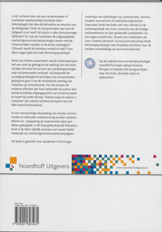 Achterkant van Reclamepsychologie