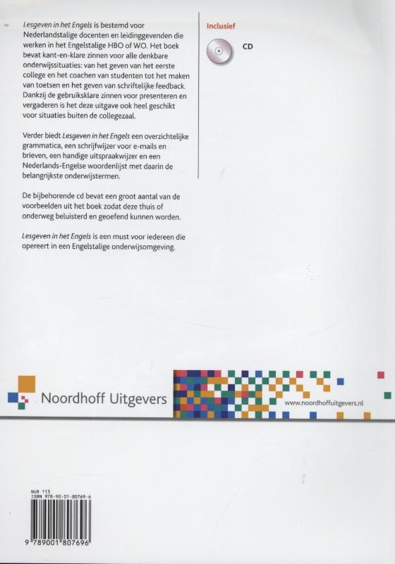Achterkant van Lesgeven in het Engels
