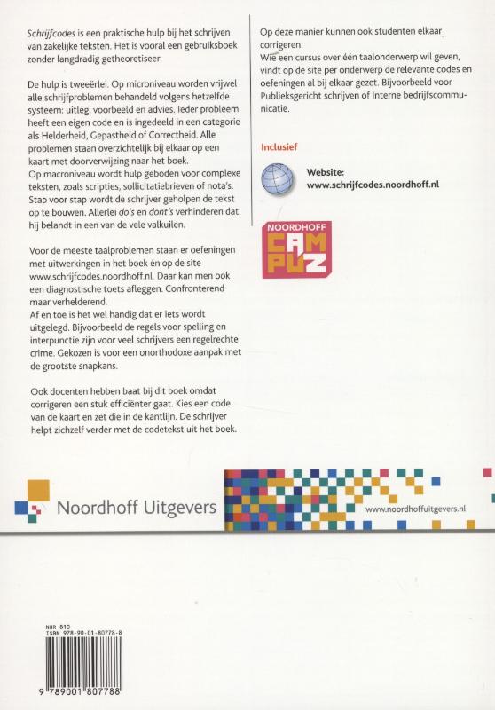 Achterkant van Schrijfcodes