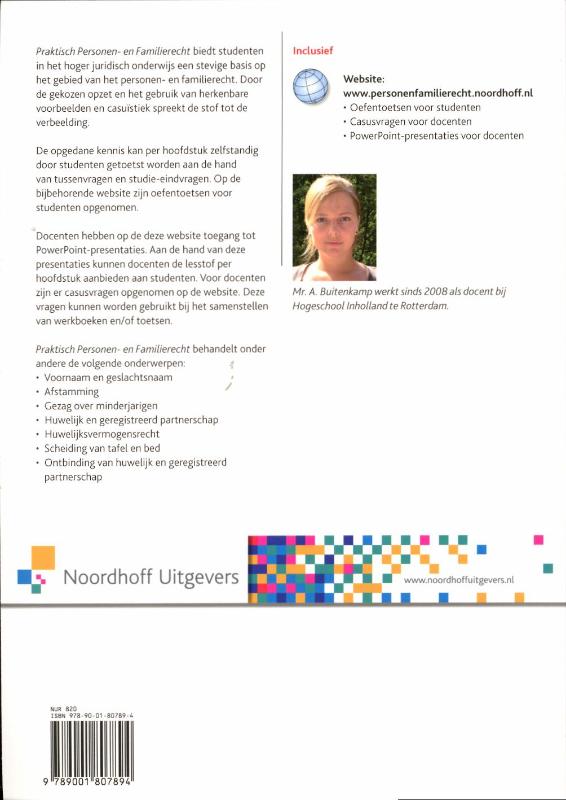 Achterkant van Praktisch personen- en familierecht