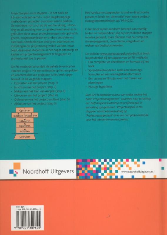 Achterkant van Projectaanpak in zes stappen
