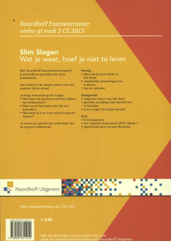 Achterkant van vmbo-gt natuur-en scheikunde 2 CE2013