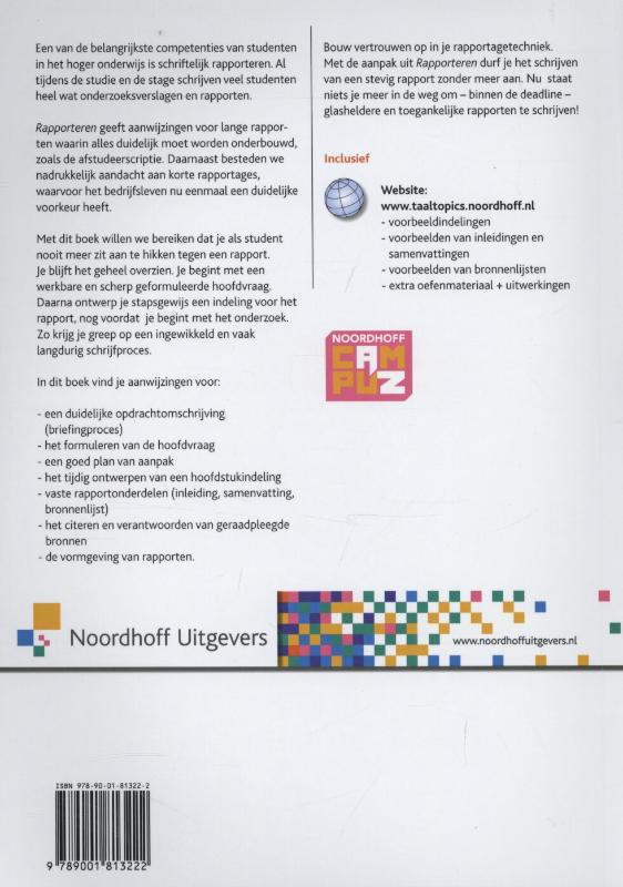 Achterkant van Taaltopics rapporteren