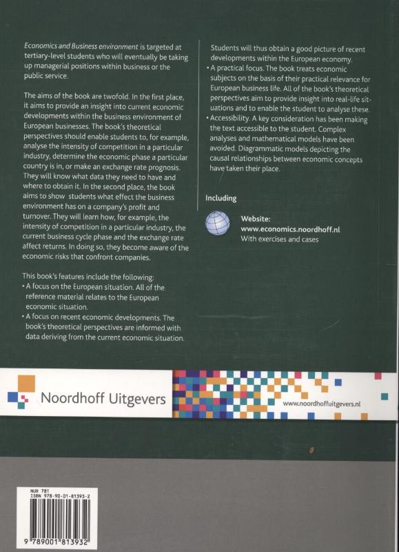 Achterkant van Economics and business environment