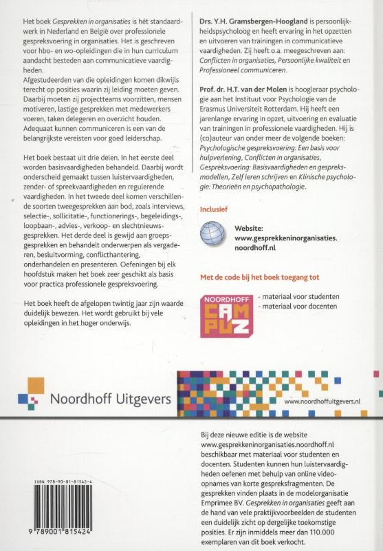 Achterkant van Gesprekken in organisaties