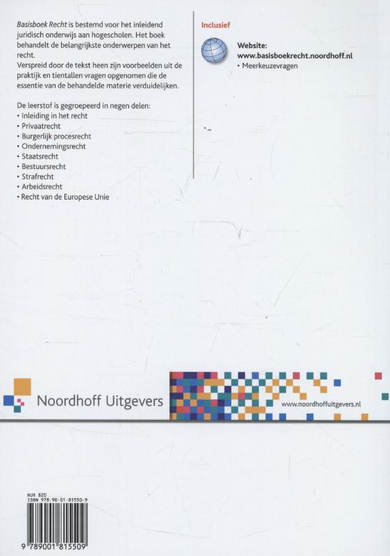Achterkant van Basisboek recht