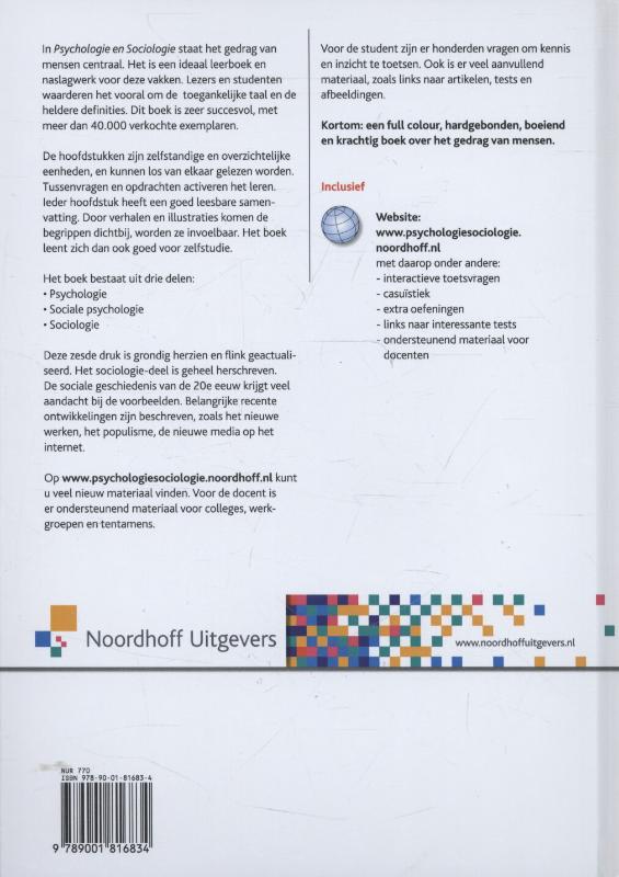 Achterkant van Psychologie en sociologie