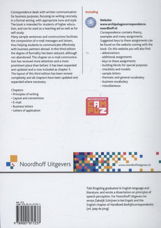 Achterkant van Correspondence