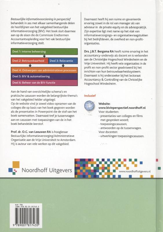 Achterkant van Bestuurlijke informatieverzorging in perspectief