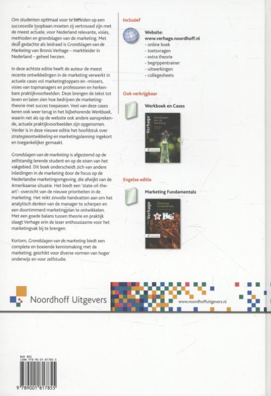 Achterkant van Grondslagen van de marketing
