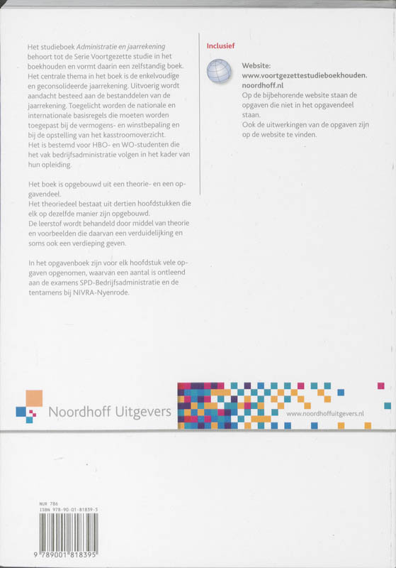 Achterkant van Administratie en jaarrekening