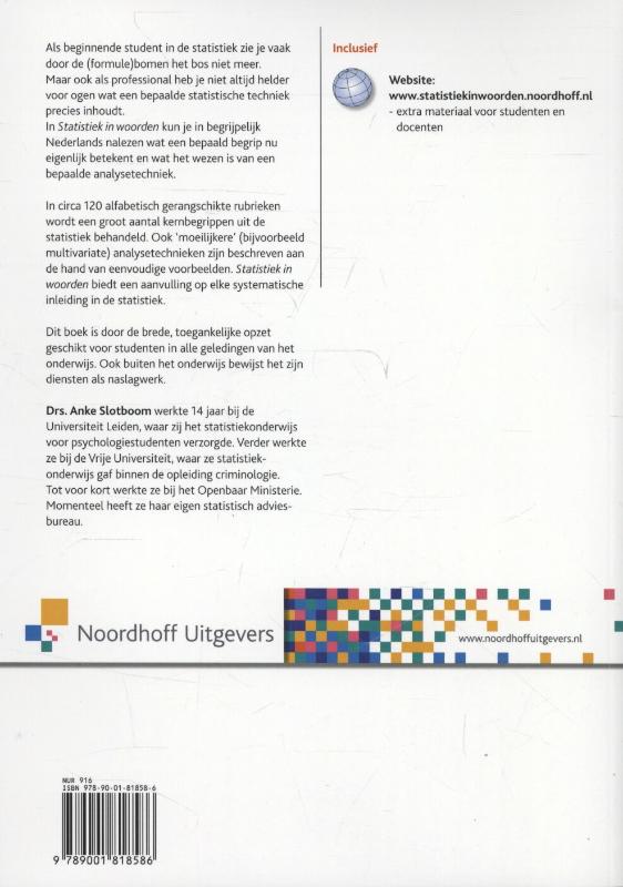 Achterkant van Statistiek in woorden