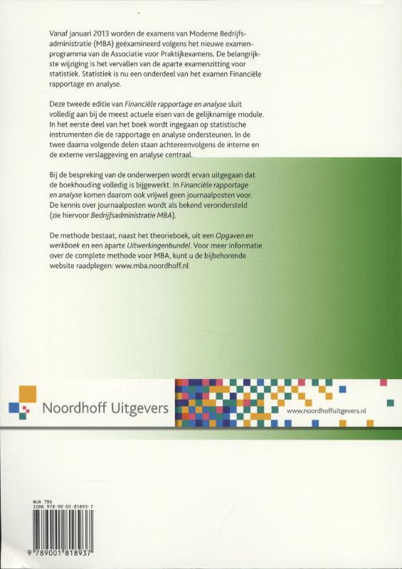 Achterkant van Financiële rapportage en analyse