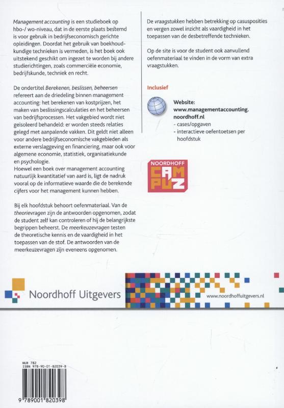 Achterkant van Management accounting