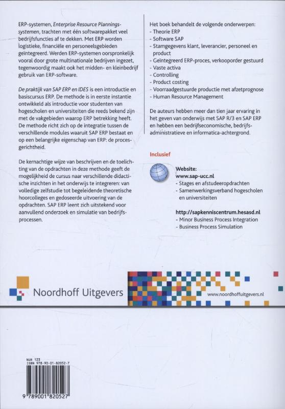 Achterkant van De praktijk van SAP ERP en IDES