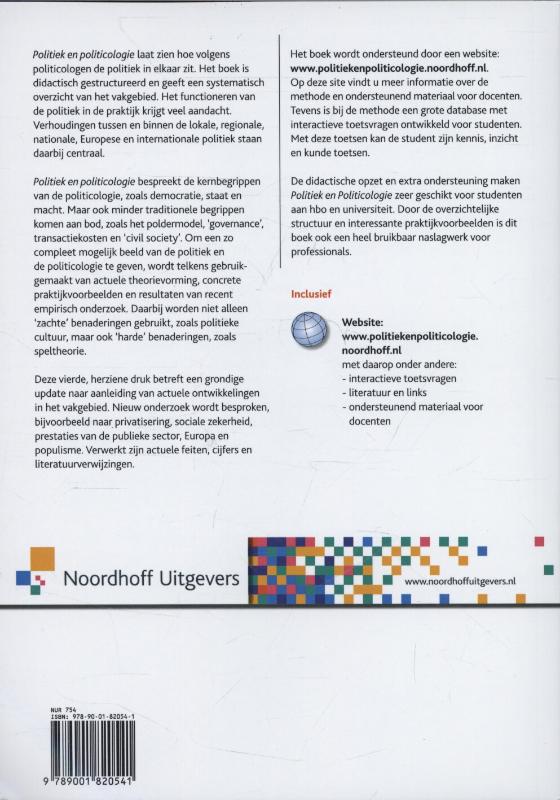 Achterkant van Politiek en politicologie