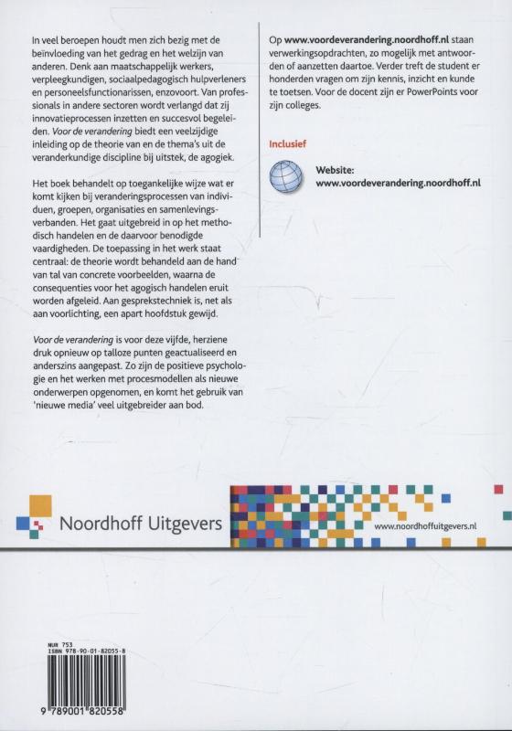 Achterkant van Voor de verandering