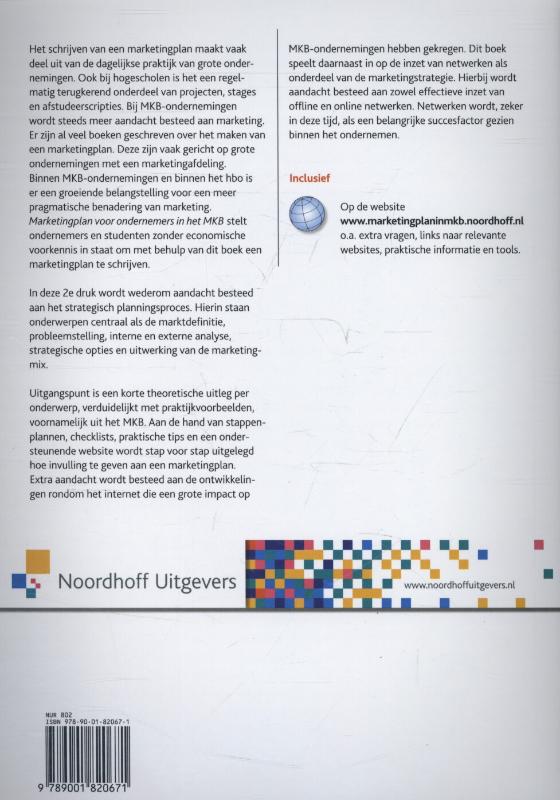 Achterkant van Marketingplan voor ondernemers in het MKB