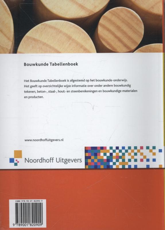 Achterkant van Bouwkunde tabellenboek