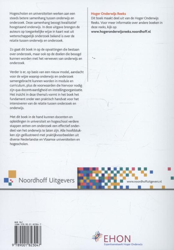 Achterkant van Integratie van onderzoek in het onderwijs