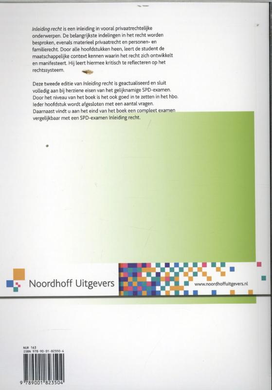 Achterkant van Inleiding recht